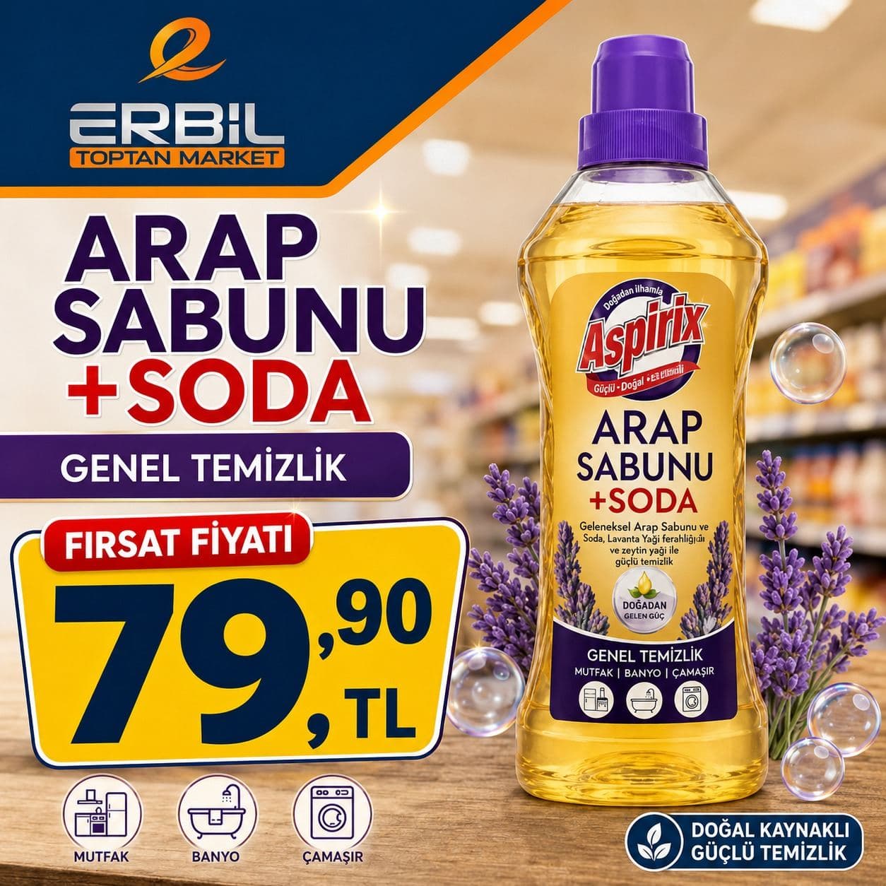 ASPIRIX ARAP SABUNU+SODA 1000 ml